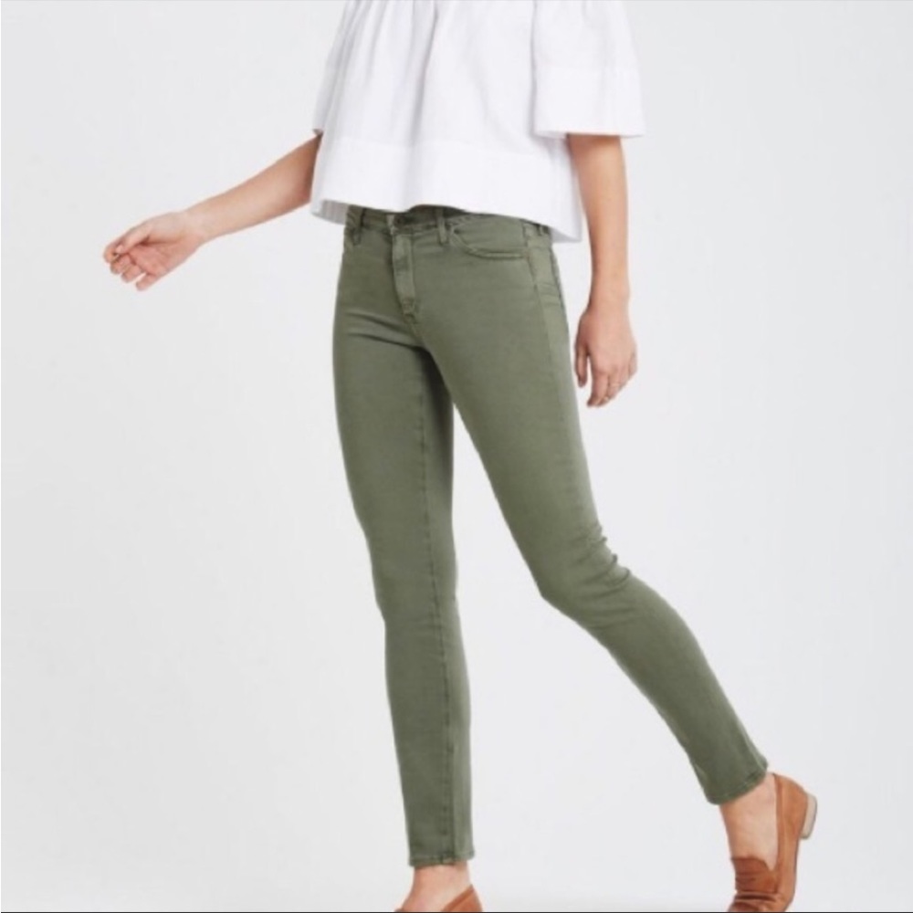 AG Stevie Ankle olive sateen denim